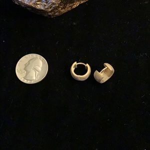 Gold over Vintage Silver Huggy Earrings 3/4 inch $60